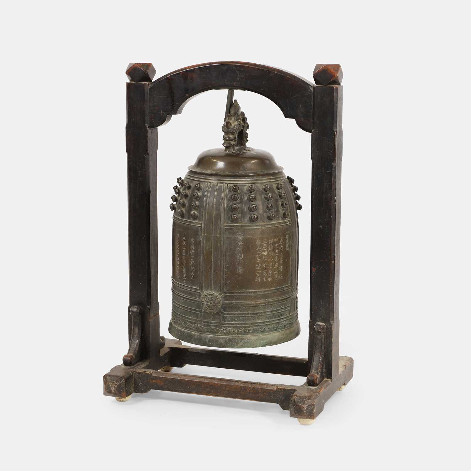 Lot 351 - A Japanese bronze bonsho temple bell
