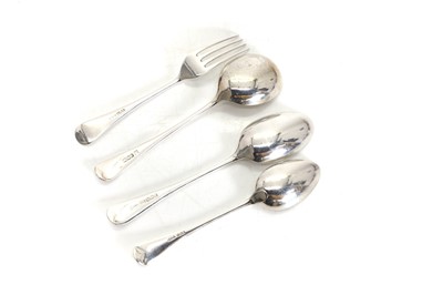 Lot 8 - A composed Old English pattern silver table service