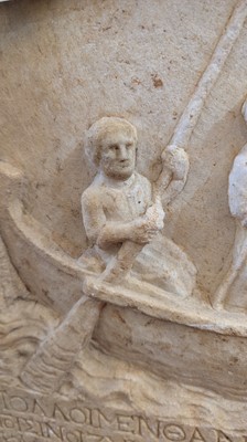 Lot 176 - A Greek marble funerary stele
