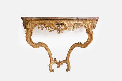 Lot 643 - A Louis XV carved giltwood console table
