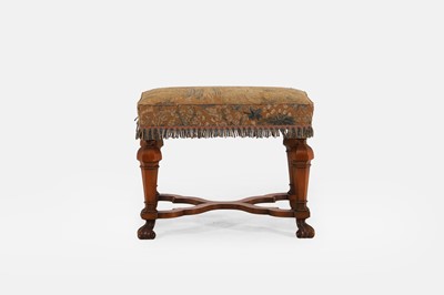 Lot 265 - A William and Mary-style walnut stool