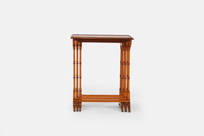 Lot 155 - A Regency-style nest of three satinwood tables