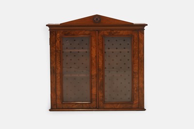 Lot 553 - A Victorian figured walnut hanging medicine cabinet