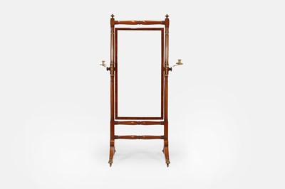 Lot 570 - A Regency mahogany cheval mirror