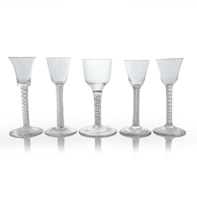 Lot 11 - A group of five wine glasses