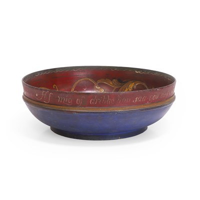 Lot 33 - A folk art turned wooden bowl
