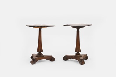 Lot 232 - A pair of papier mâché and rosewood side tables