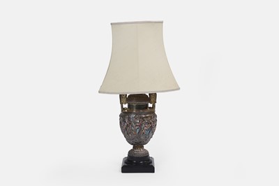 Lot 526 - A silver-plated table lamp