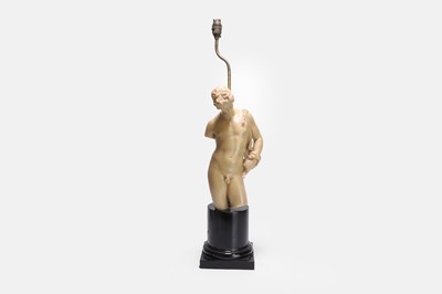 Lot 137 - An imitation marble table lamp after the antique