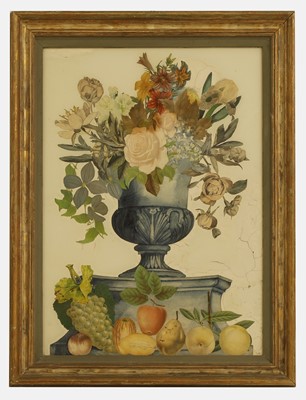 Lot 343 - A découpage still life picture