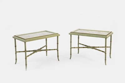 Lot 245 - A pair of chinoiserie painted and parcel-gilt wooden side tables