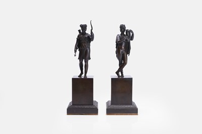 Lot 131 - A pair of grand tour patinated bronzes