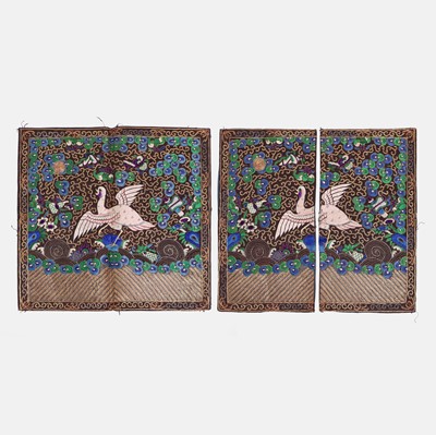 Lot 185 - A pair of Chinese embroidered rank badges