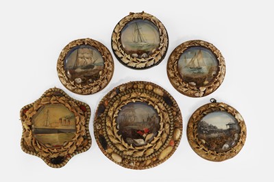 Lot 610 - A set of six shellwork pictures