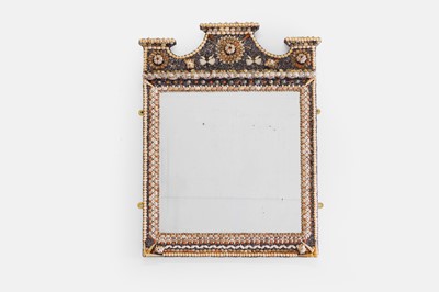Lot 255 - A shellwork mirror