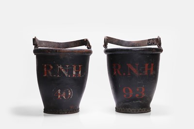Lot 663 - A pair of leather buckets
