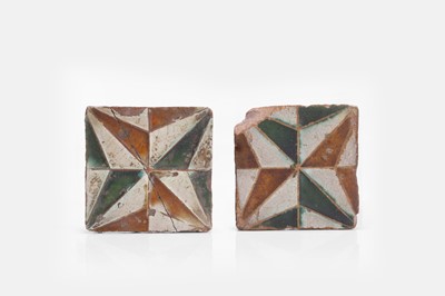 Lot 94 - Two cuerda seca pottery tiles