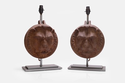 Lot 227 - A pair of cast iron table lamps