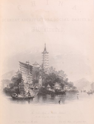 Lot 215 - ALLOM, Thomas, (illustrator); G N WRIGHT: CHINA in a Series of Views, Displaying the Scenery, Architecture, & Social Habits, TWO Volumes only of FOUR