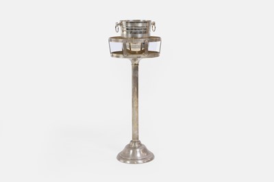 Lot 617 - A silver-plated ice bucket stand