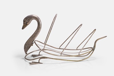 Lot 248 - A silver-plated magazine rack in the manner of Maison Jansen