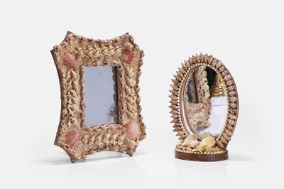 Lot 159 - Two shellwork mirrors