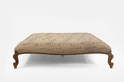 Lot 542 - A large upholstered oak stool