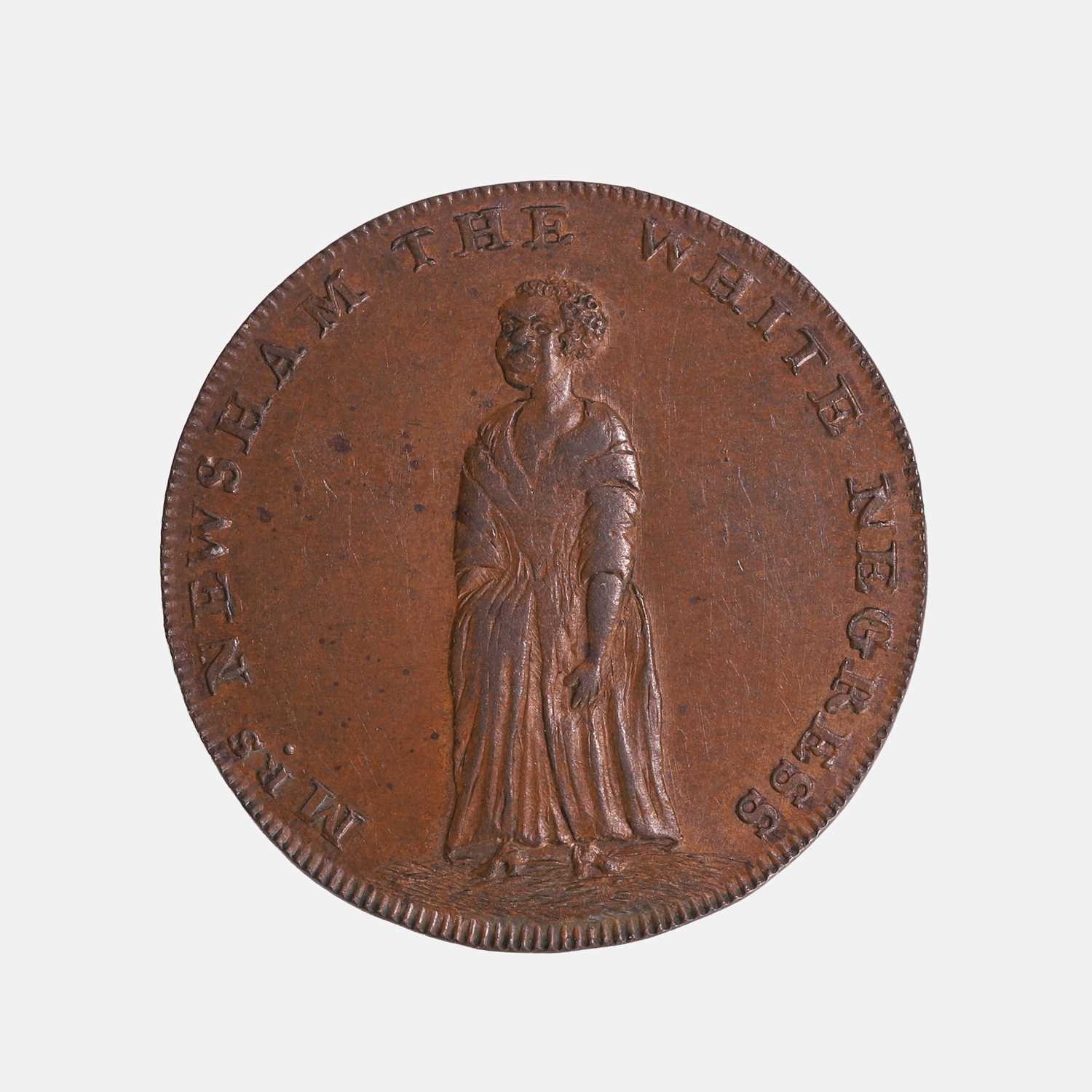 Lot 105 - A Mrs Newsham 'The White Negress' halfpenny token