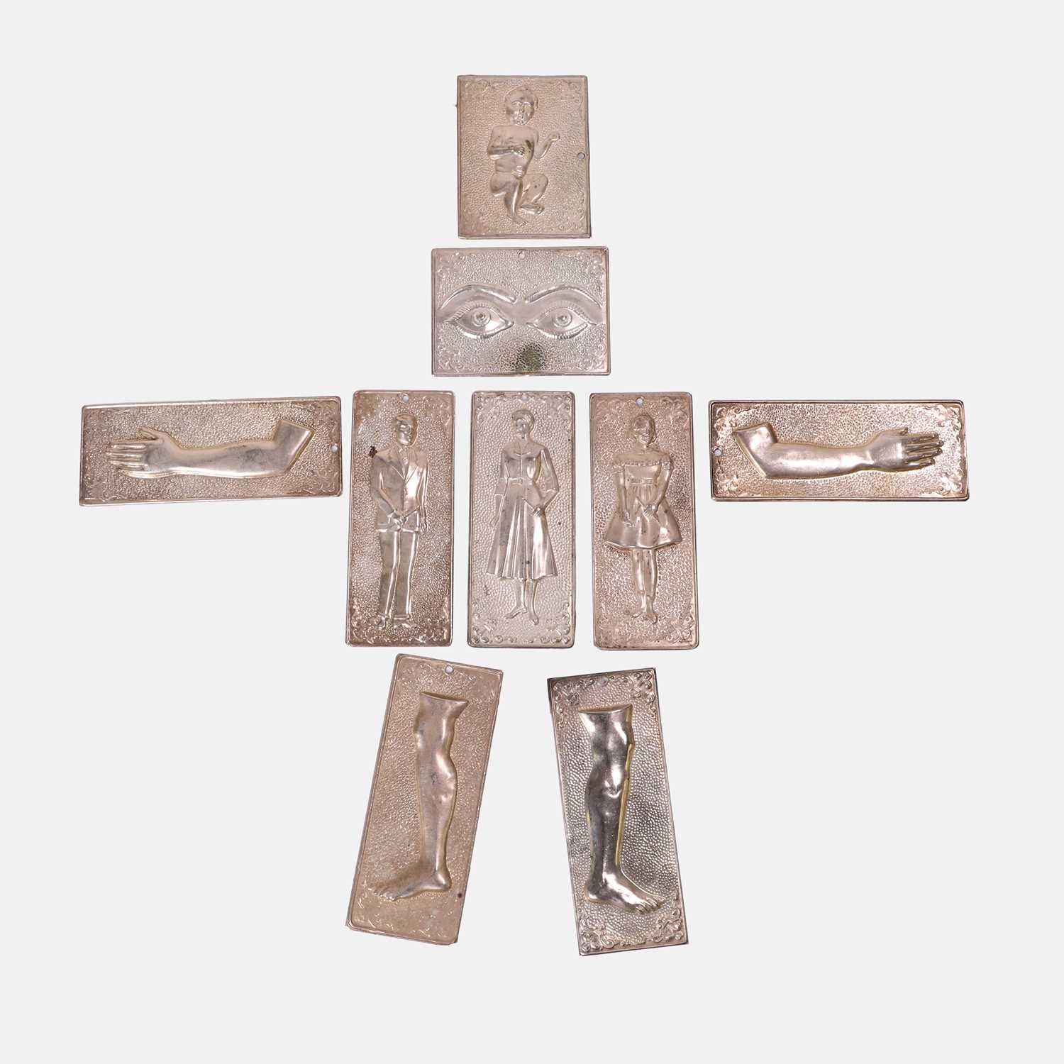 Lot 116 - Nine silvered Greek Orthodox tamata