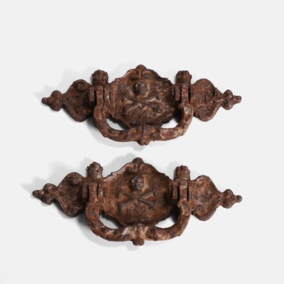 Lot 118 - A pair of cast iron coffin handles