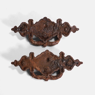 Lot 118 - A pair of cast iron coffin handles