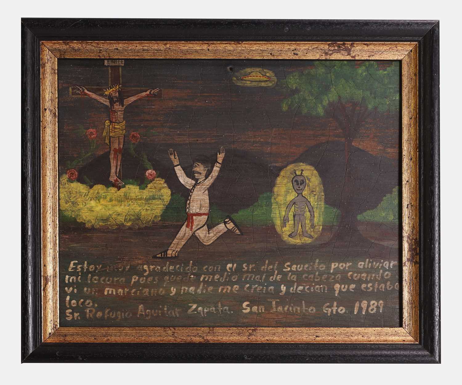 Lot 43 - A Mexican retablo devotional folk art picture