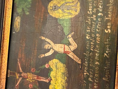Lot 43 - A Mexican retablo devotional folk art picture