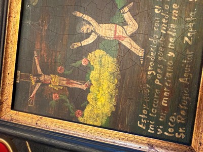 Lot 43 - A Mexican retablo devotional folk art picture