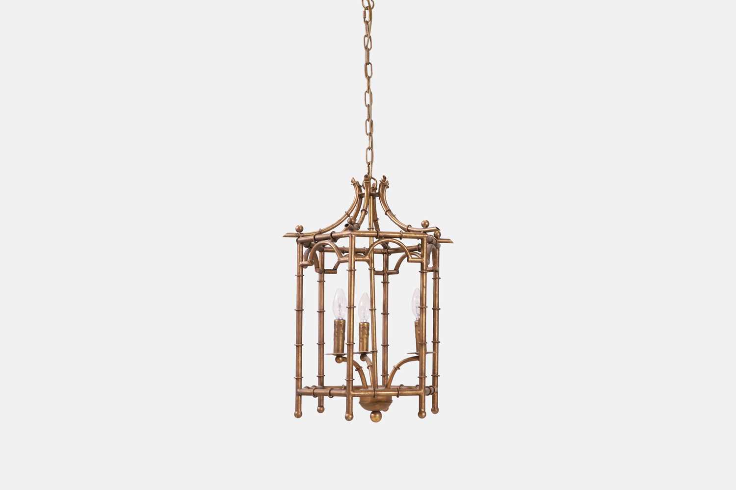 Lot 36 - A chinoiserie gilt-metal hall lantern