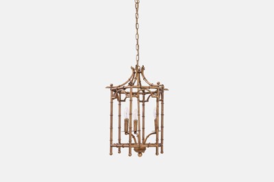 Lot 36 - A chinoiserie gilt-metal hall lantern