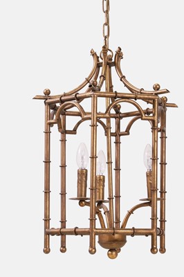 Lot 36 - A chinoiserie gilt-metal hall lantern