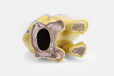 Lot 108 - A faience cat figure in the manner of Émile Gallé