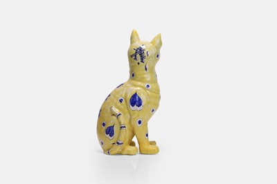 Lot 108 - A faience cat figure in the manner of Émile Gallé