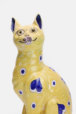 Lot 108 - A faience cat figure in the manner of Émile Gallé