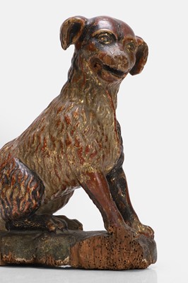 Lot 97 - A carved wooden 'St Roch' dog figure