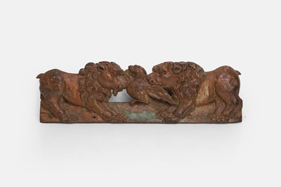 Lot 95 - A carved and painted wood cresting