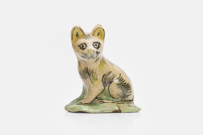 Lot 107 - A glazed pottery figure of a cat