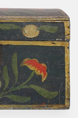Lot 102 - A painted wooden dowry chest