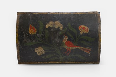 Lot 102 - A painted wooden dowry chest