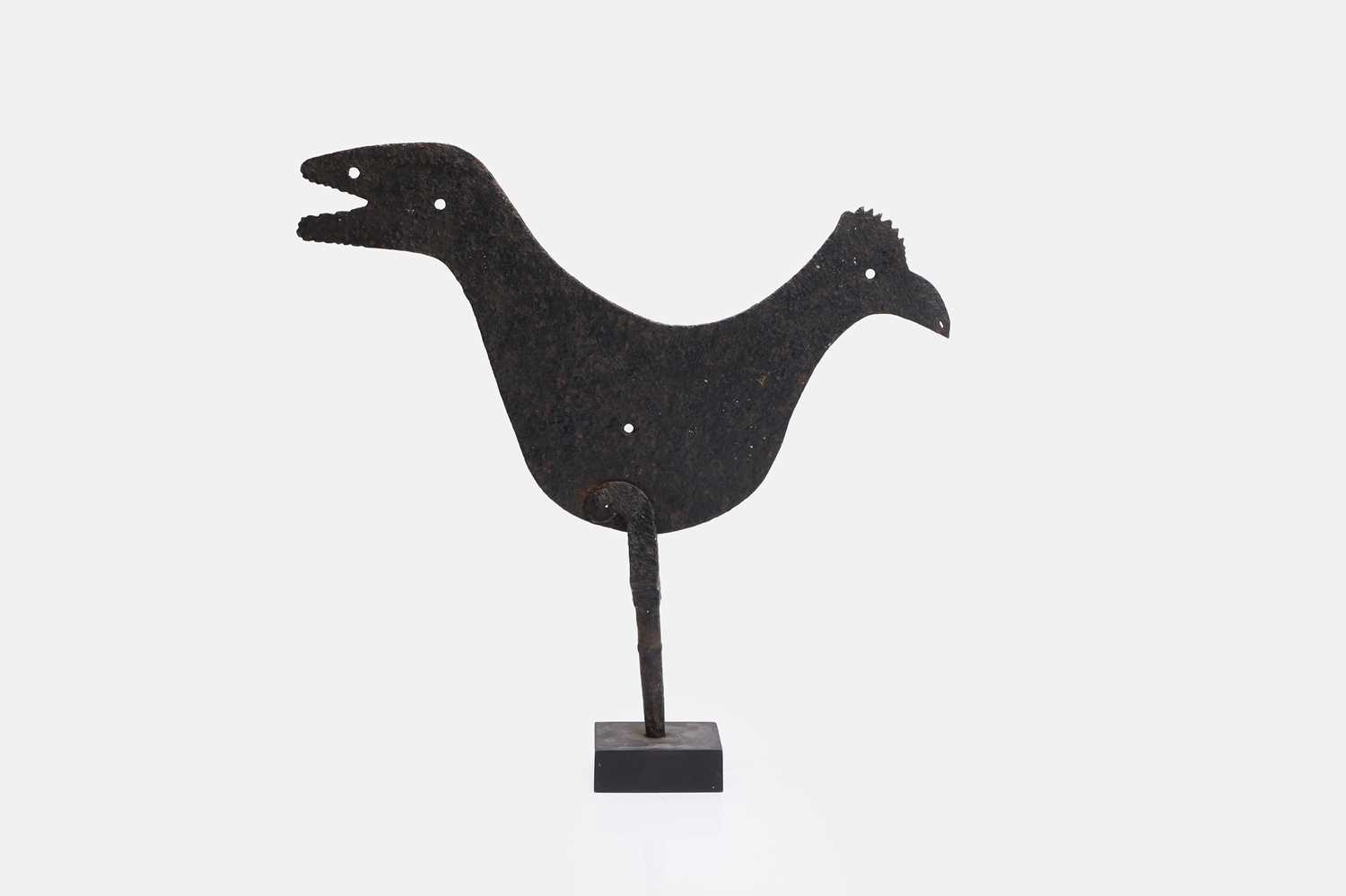 Lot 117 - An ironwork cockerel weathervane