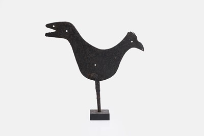 Lot 117 - An ironwork cockerel weathervane