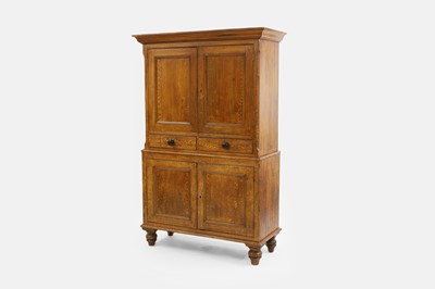 Lot 124 - A Victorian scumbled pine linen press