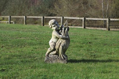 Lot 697 - A carved marble fountain