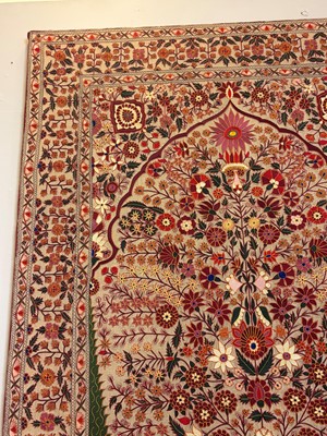 Lot 368 - A pair of silk chainstitch hangings